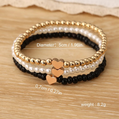 Casual Commute Cross Round Heart Shape 18K Gold Plated CCB Wholesale Bracelets