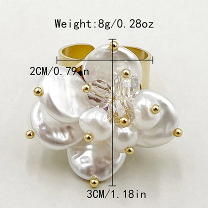 Casual Commute Flower Stainless Steel Plating Gold Plated Open Rings