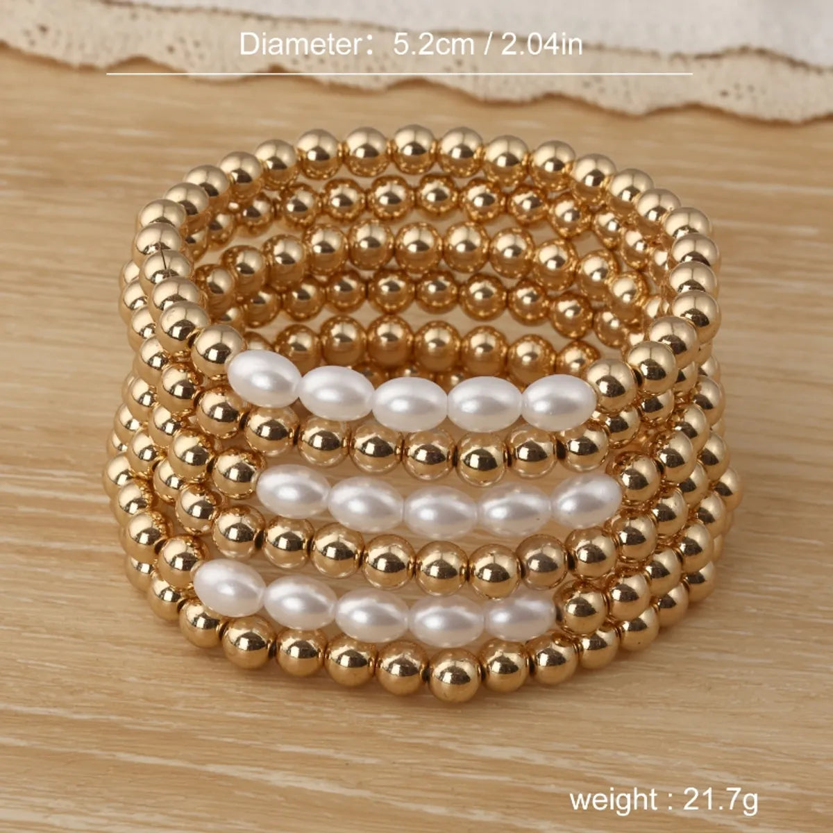 Casual Commute Round 18K Gold Plated CCB Wholesale Bracelets