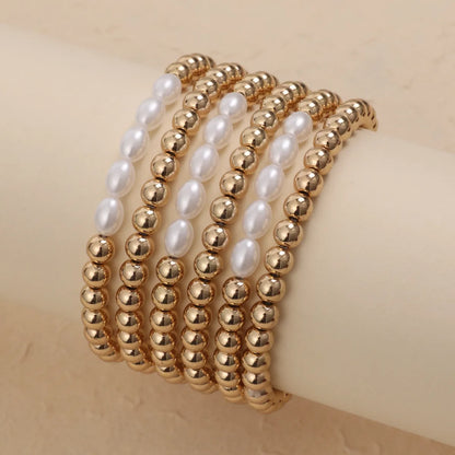 Casual Commute Round 18K Gold Plated CCB Wholesale Bracelets