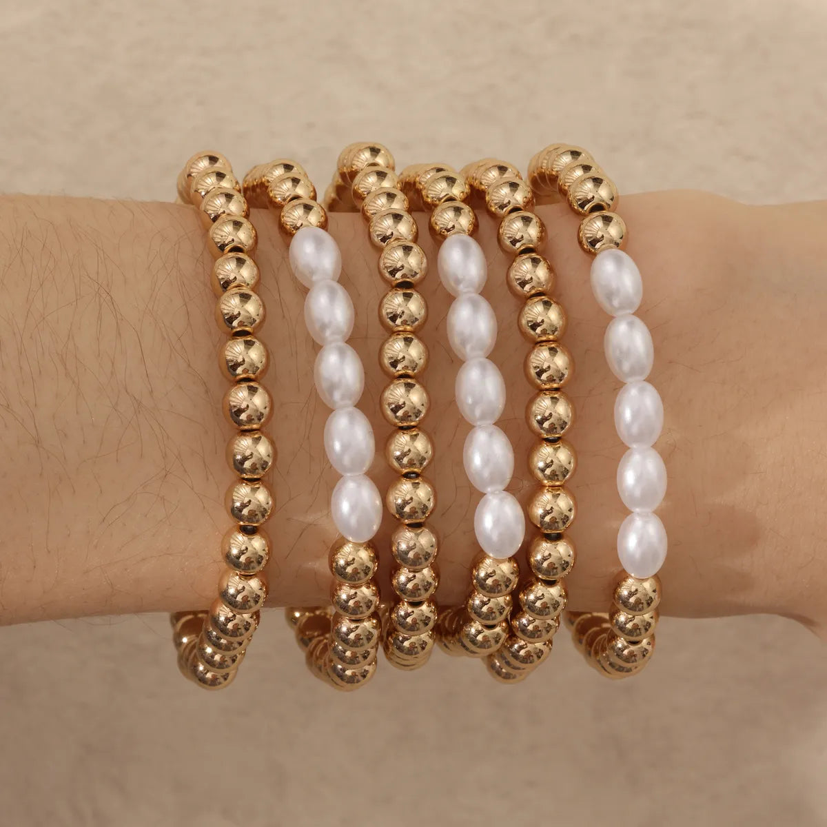 Casual Commute Round 18K Gold Plated CCB Wholesale Bracelets