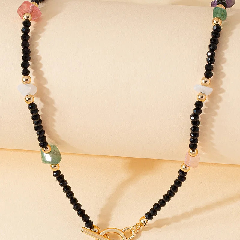 Casual Commute Round Glass Stone Women'S Necklace