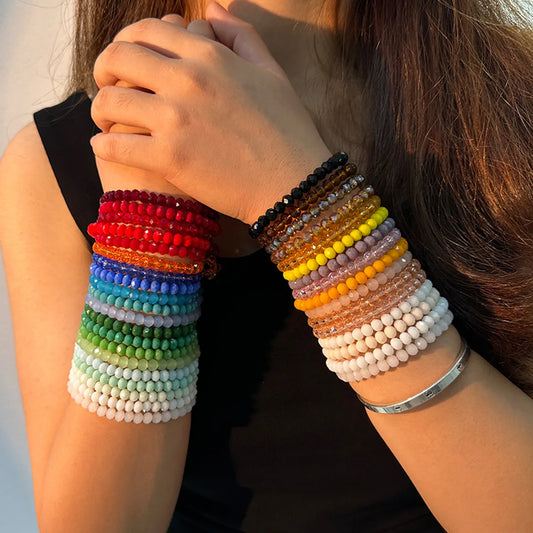 Casual Commute Solid Color Artificial Crystal Wholesale Bracelets