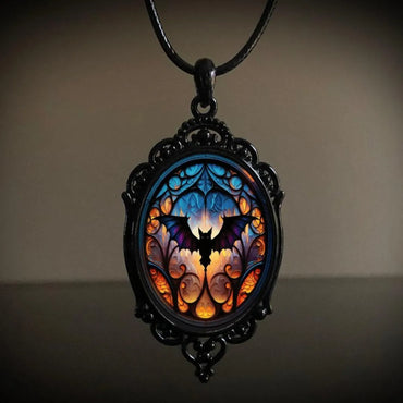 Casual Cool Style Crow Human Bat Alloy Leather Rope Wholesale Pendant Necklace