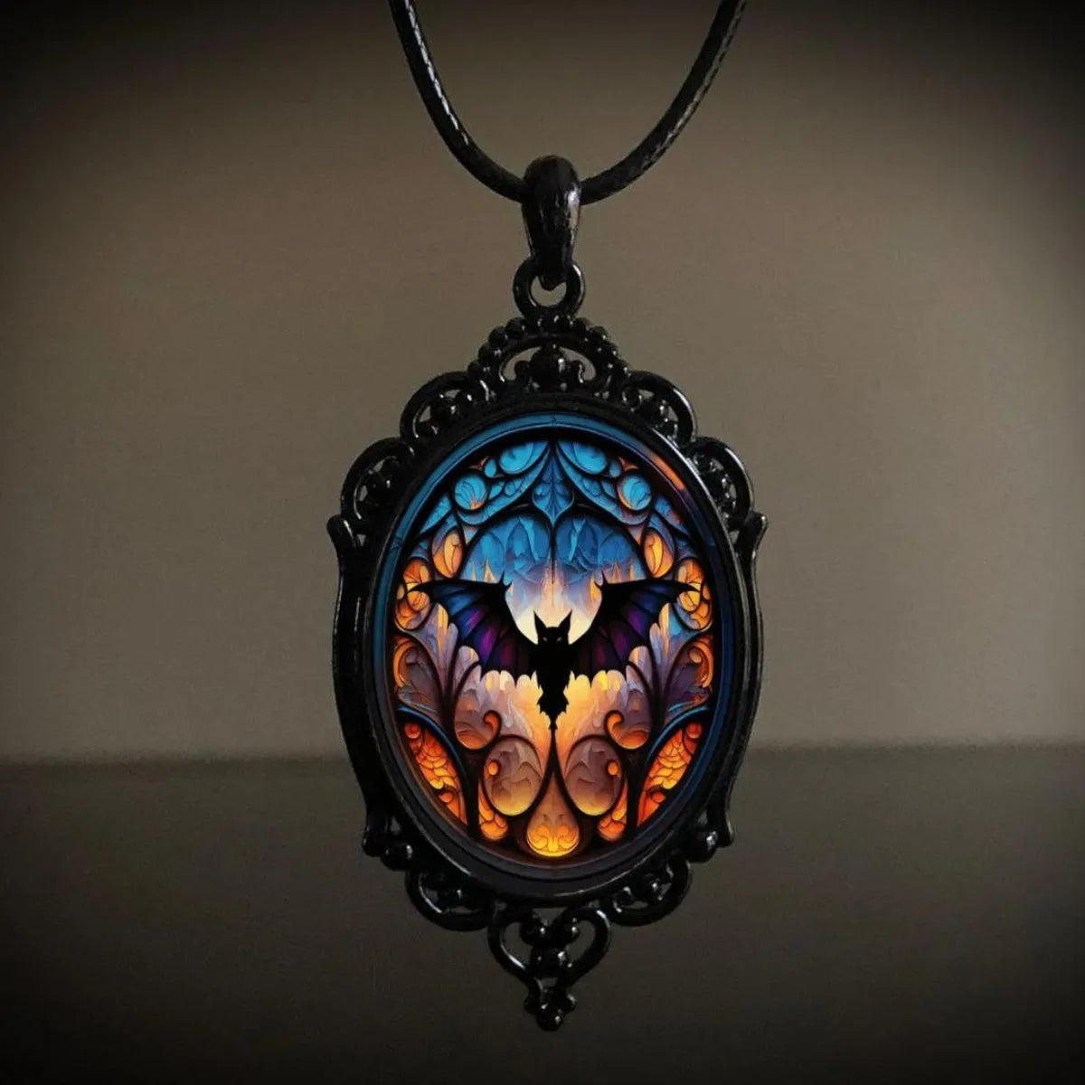 Casual Cool Style Crow Human Bat Alloy Leather Rope Wholesale Pendant Necklace