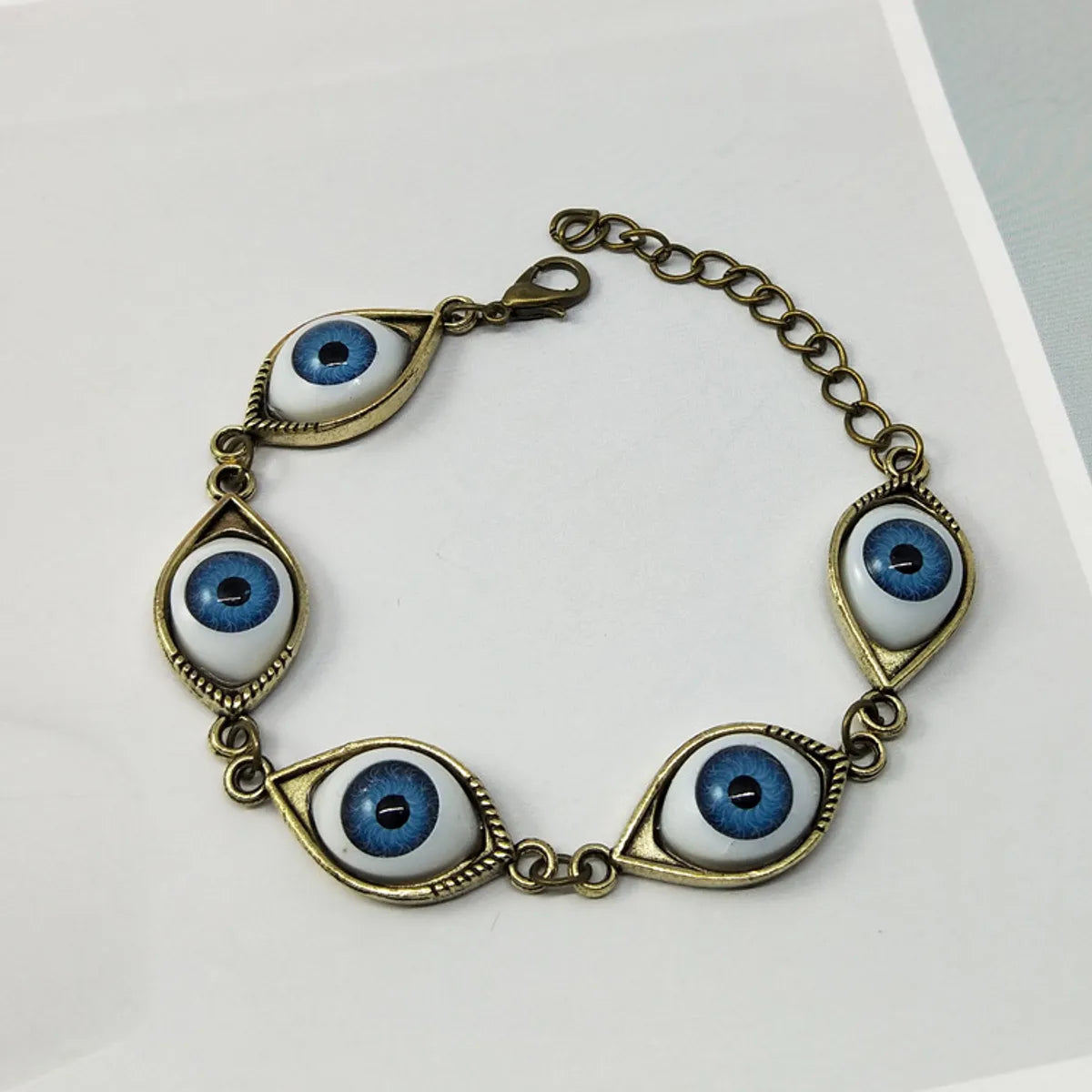 Casual Cool Style Devil's Eye Alloy Plating Inlay Resin Women's Bracelets