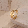 Wholesale Jewelry Casual Cool Style Star Heart Shape Snake 304 Stainless Steel Plating Hollow Out Open Ring