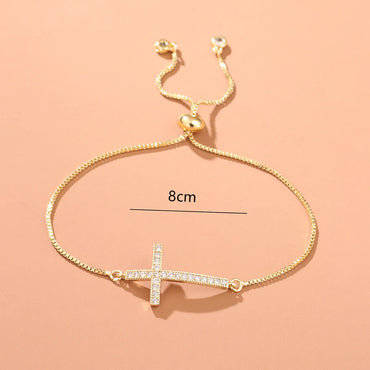 Casual Cross Alloy Inlay Zircon Women's Bracelets