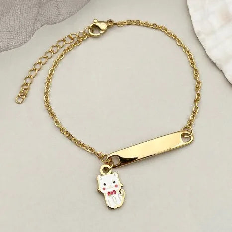 Casual Cute Animal Cat Elephant 304 Stainless Steel 14K Gold Plated Bracelets In Bulk