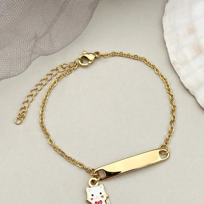 Casual Cute Animal Cat Elephant 304 Stainless Steel 14K Gold Plated Bracelets In Bulk