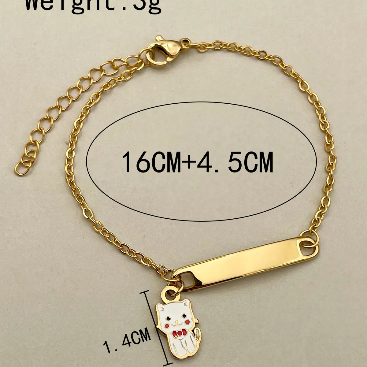 Casual Cute Animal Cat Elephant 304 Stainless Steel 14K Gold Plated Bracelets In Bulk