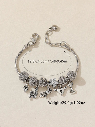 Casual Cute Animal Heart Shape Flower Artificial Rhinestones Alloy Copper Wholesale Bracelets