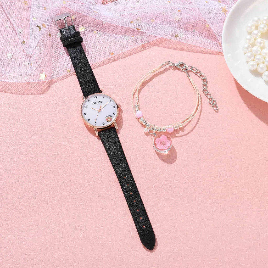 Casual Cute Bear Buckle Quartz Women'S Watches