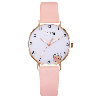 Casual Cute Bear Buckle Quartz Women'S Watches