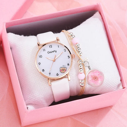 Casual Cute Bear Buckle Quartz Women'S Watches