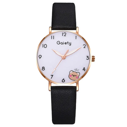 Casual Cute Bear Buckle Quartz Women'S Watches