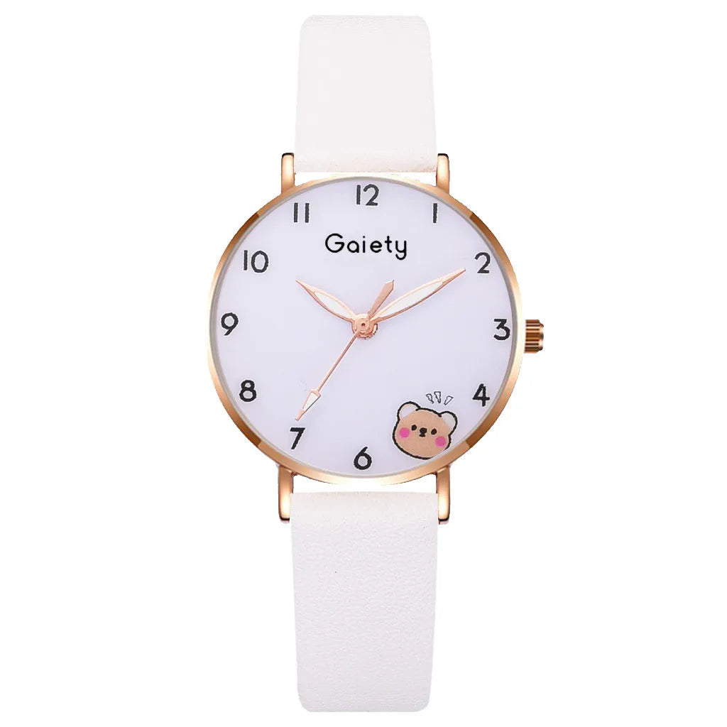 Casual Cute Bear Buckle Quartz Women'S Watches