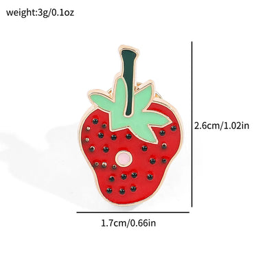 Casual Cute Cartoon Strawberry Alloy Enamel Unisex Brooches