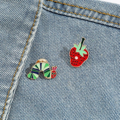 Casual Cute Cartoon Strawberry Alloy Enamel Unisex Brooches