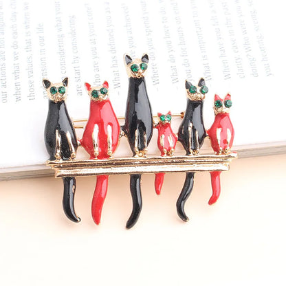 Casual Cute Cat Alloy Enamel Unisex Brooches