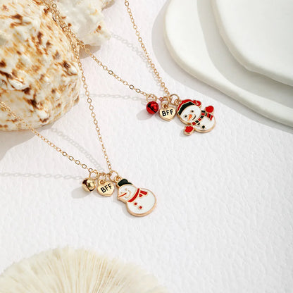 Casual Cute Christmas Santa Claus Letter Alloy Wholesale Pendant Necklace