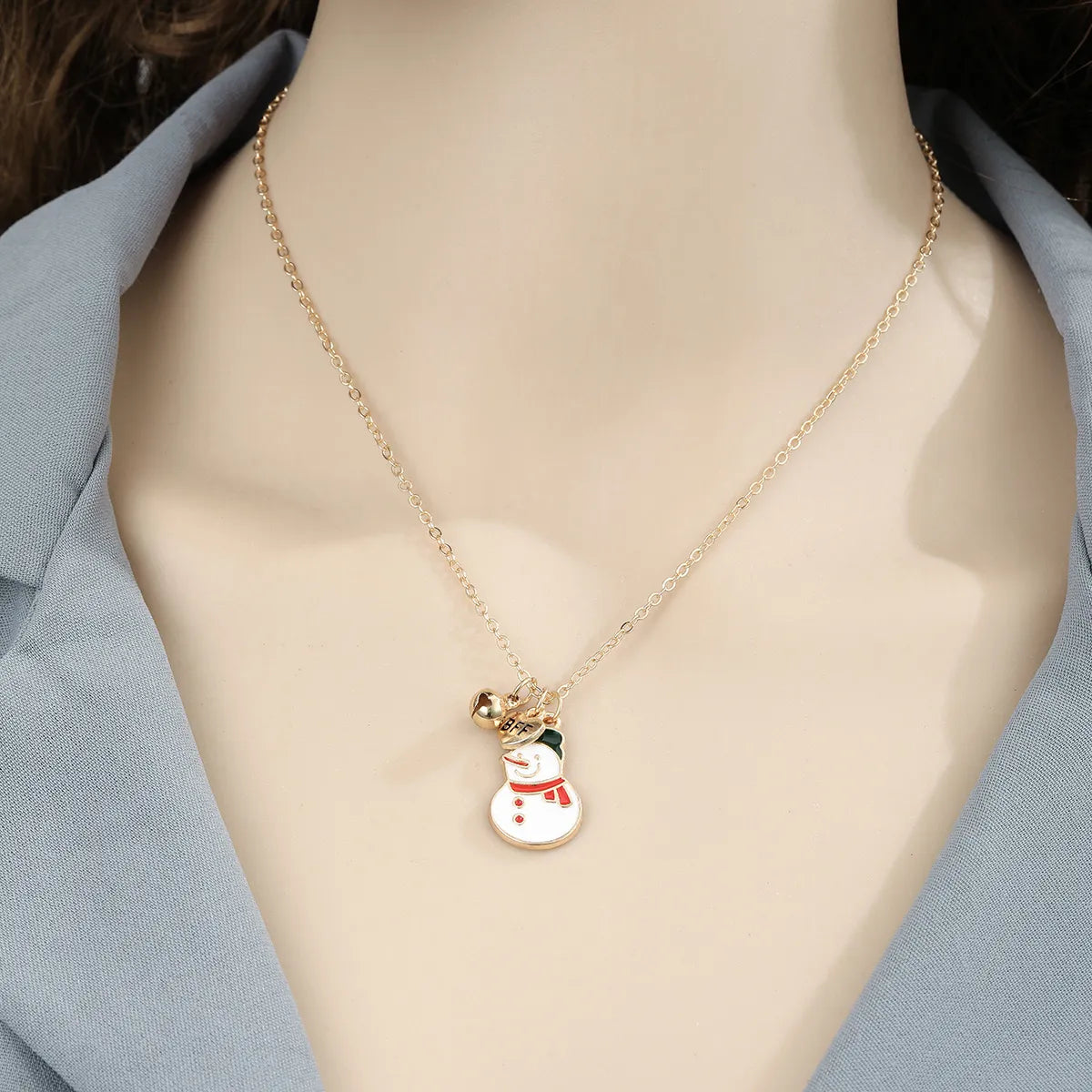 Casual Cute Christmas Santa Claus Letter Alloy Wholesale Pendant Necklace