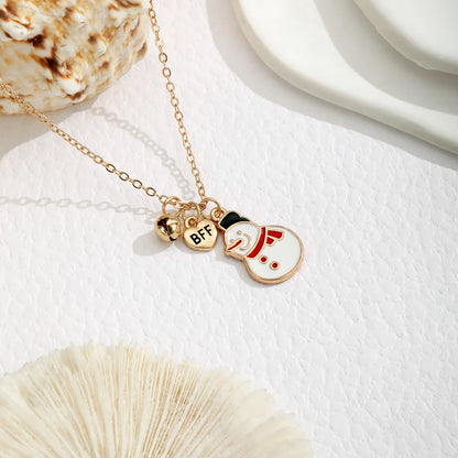 Casual Cute Christmas Santa Claus Letter Alloy Wholesale Pendant Necklace