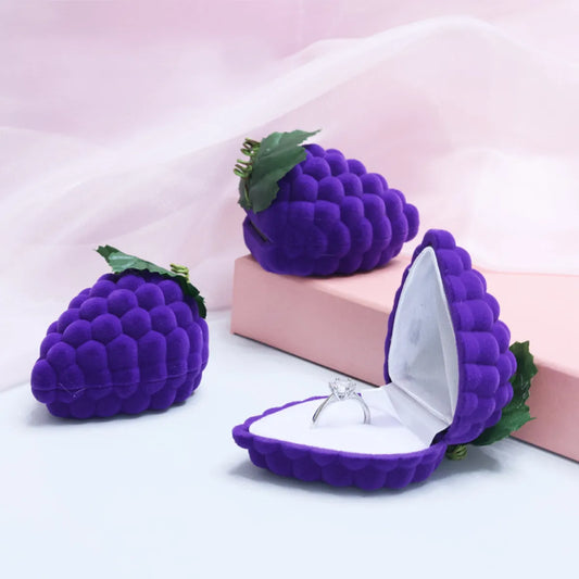 Casual Cute Grape Plastic Flocking Jewelry Boxes