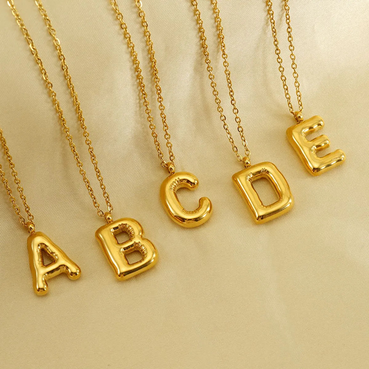 Casual Cute Letter Stainless Steel Plating Pendant Necklace