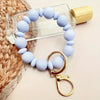 Casual Cute Round Silica Gel Metal Beaded Bag Pendant Bracelets Keychain