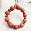 Casual Cute Round Silica Gel Metal Beaded Bag Pendant Bracelets Keychain