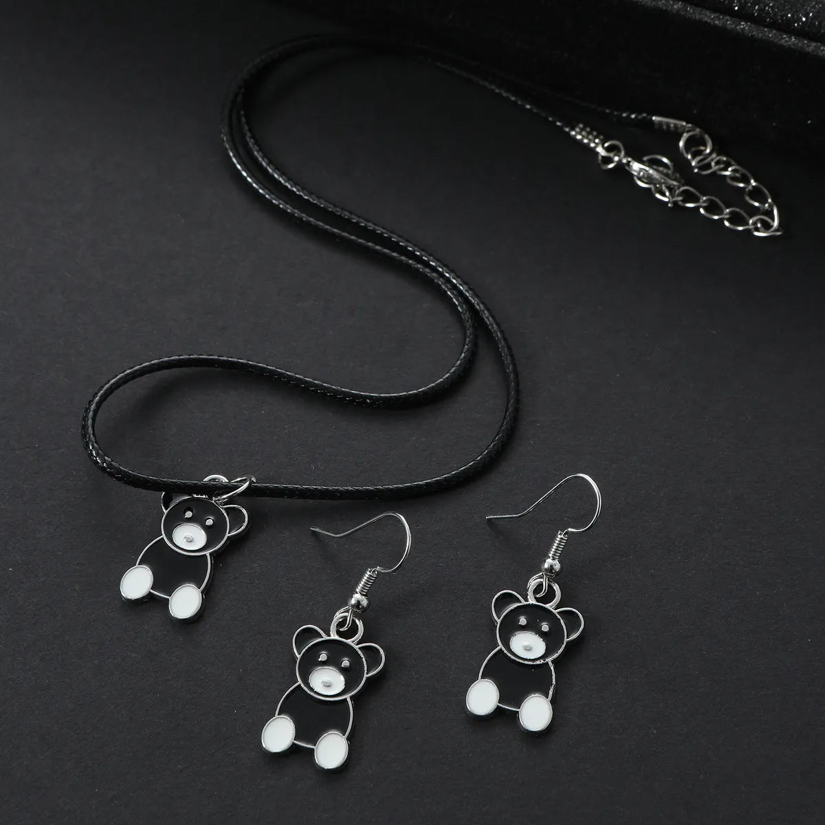 Casual Cute Simple Style Bear Alloy Enamel Unisex Jewelry Set