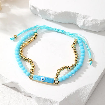 Casual Cute Simple Style Color Block Beaded Alloy Beaded Women'S Bracelets