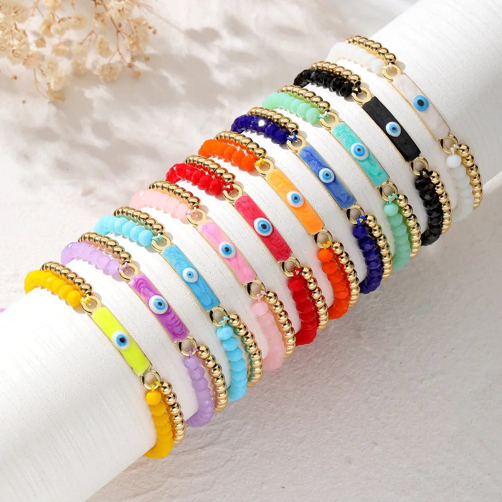 Casual Cute Simple Style Color Block Beaded Alloy Beaded Women'S Bracelets