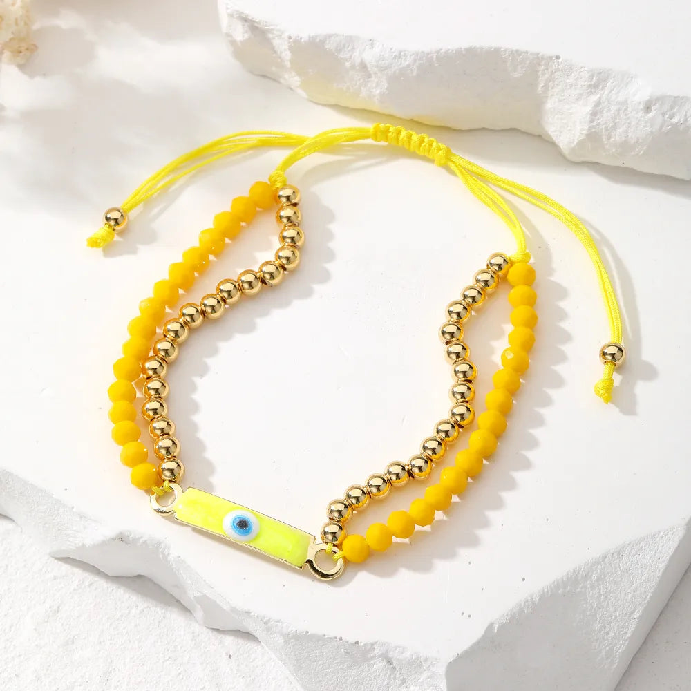 Casual Cute Simple Style Color Block Beaded Alloy Beaded Women'S Bracelets