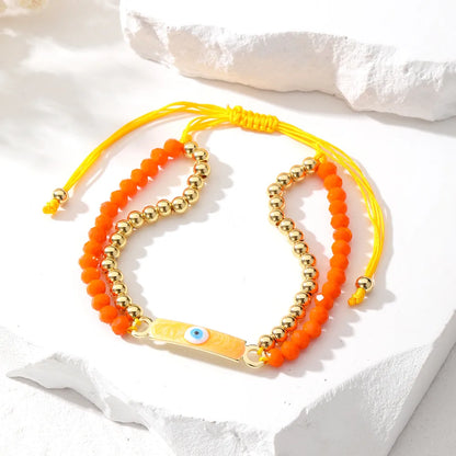 Casual Cute Simple Style Color Block Beaded Alloy Beaded Women'S Bracelets