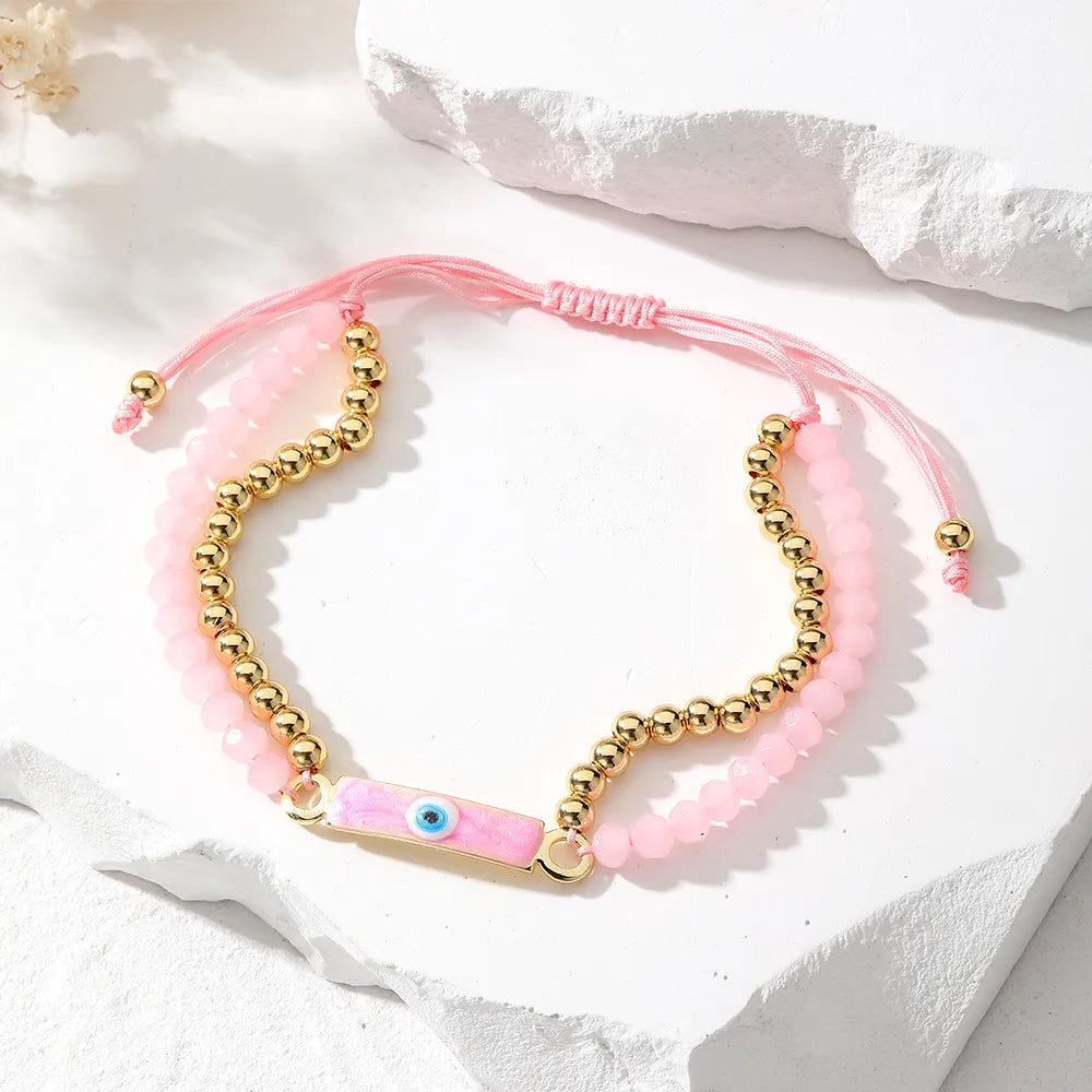 Casual Cute Simple Style Color Block Beaded Alloy Beaded Women'S Bracelets