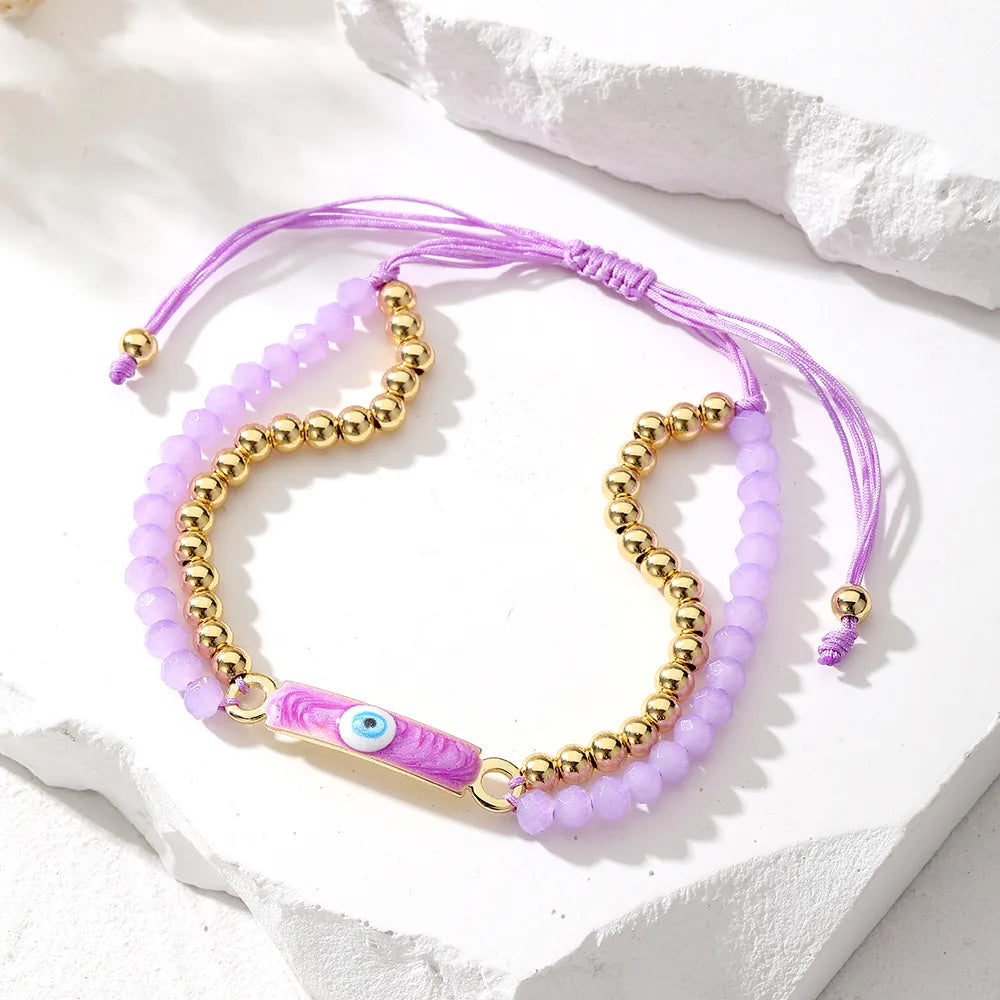 Casual Cute Simple Style Color Block Beaded Alloy Beaded Women'S Bracelets