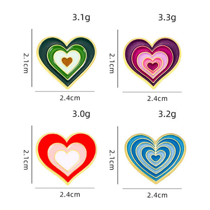 Casual Cute Simple Style Heart Shape Alloy Unisex Brooches