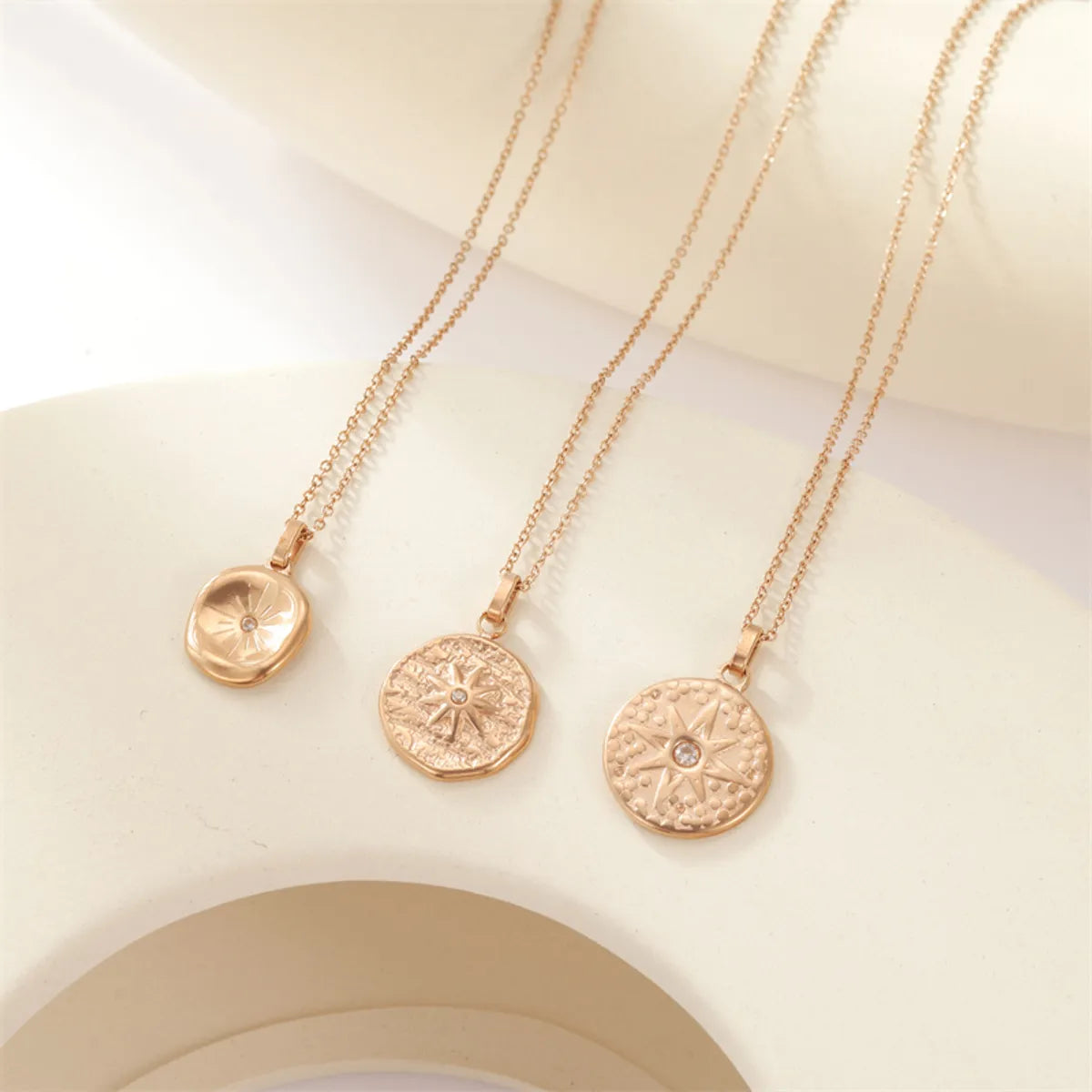 Casual Cute Simple Style Star Stainless Steel Plating Rose Gold Plated Pendant Necklace