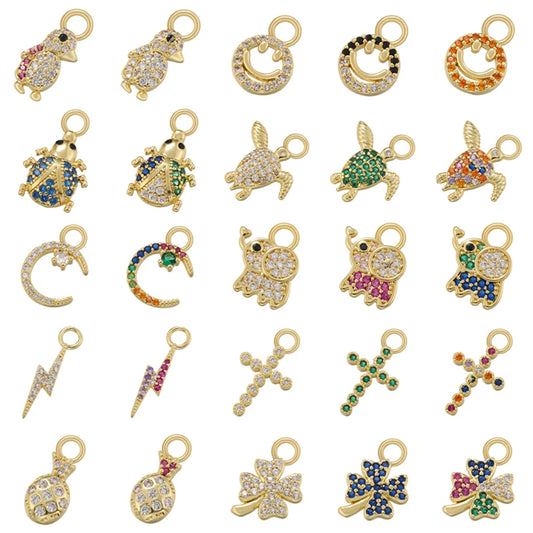 Casual Cute Simple Style Tortoise Animal Bird Copper 18k Gold Plated Zircon Charms In Bulk