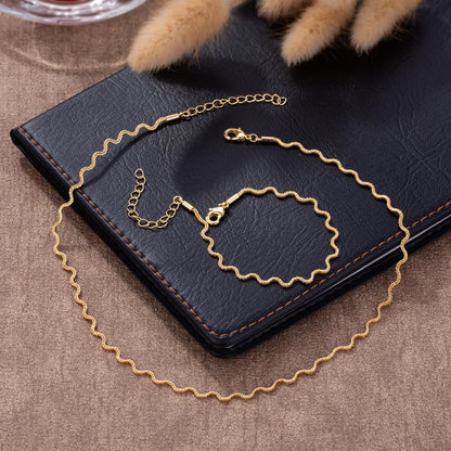 Casual Cute Simple Style Waves Stainless Steel Plating Gold Plated Necklace