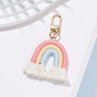 Casual Cute Sweet Rainbow Cotton Bag Pendant Keychain