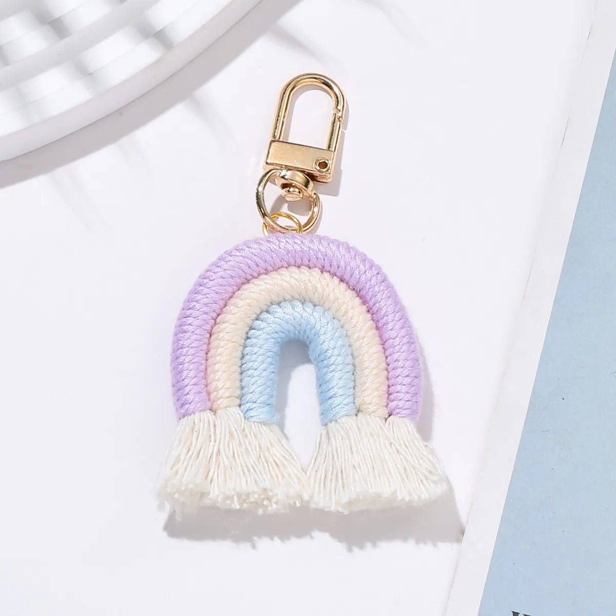 Casual Cute Sweet Rainbow Cotton Bag Pendant Keychain