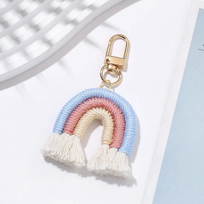 Casual Cute Sweet Rainbow Cotton Bag Pendant Keychain