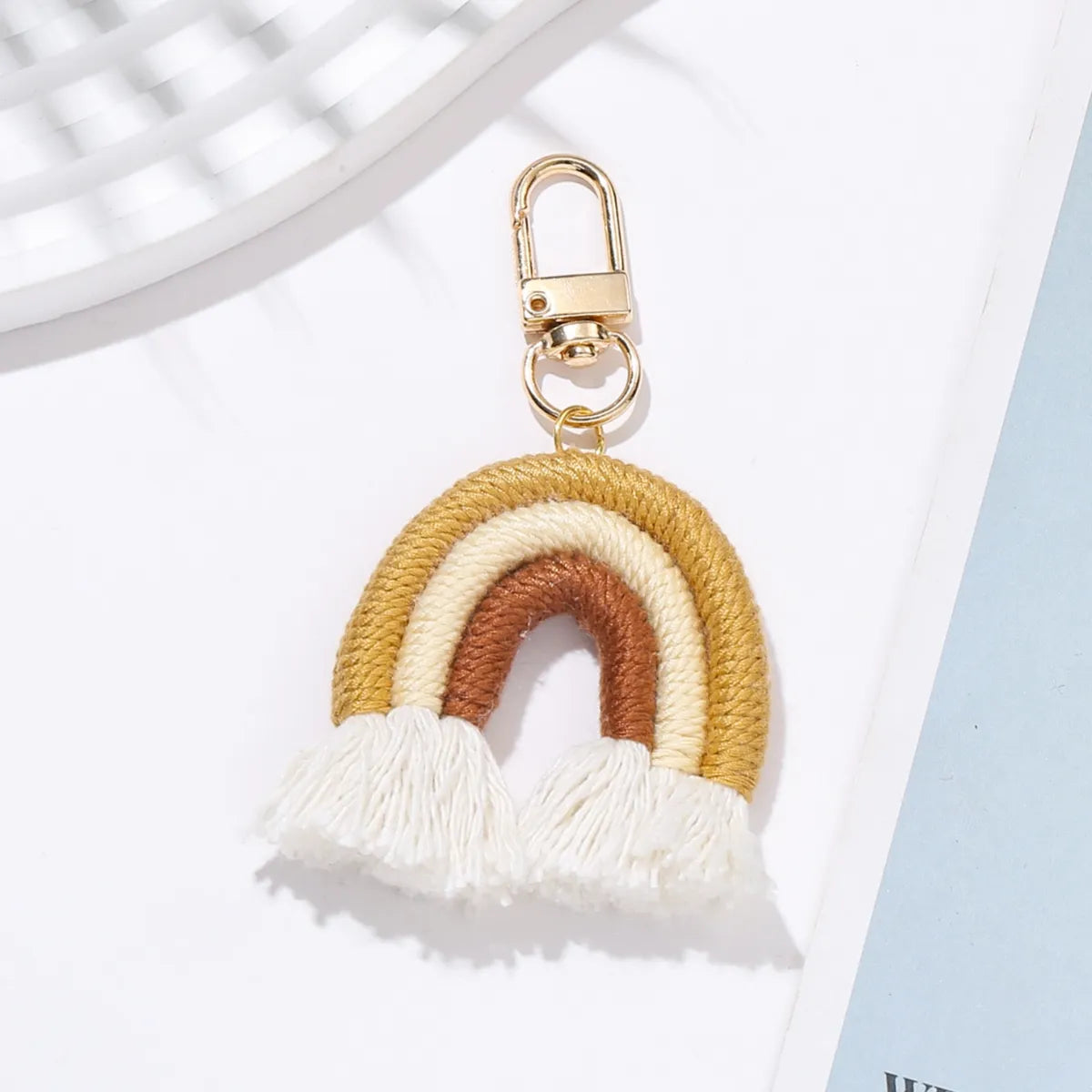 Casual Cute Sweet Rainbow Cotton Bag Pendant Keychain