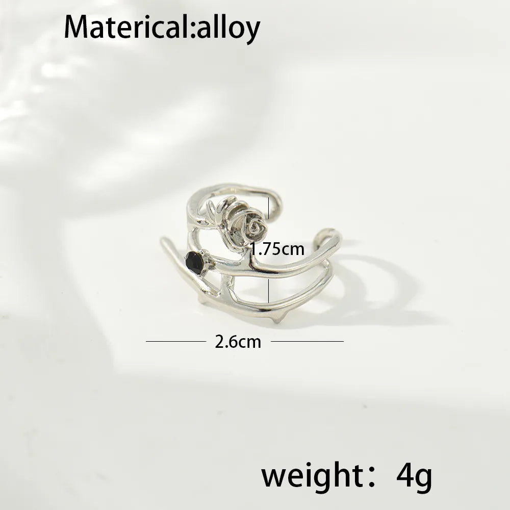 Casual Cute Sweet Rose Butterfly Alloy Women'S Open Rings