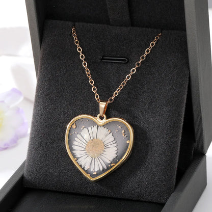 Casual Cute Vacation Heart Shape Alloy Resin Wholesale Earrings Necklace