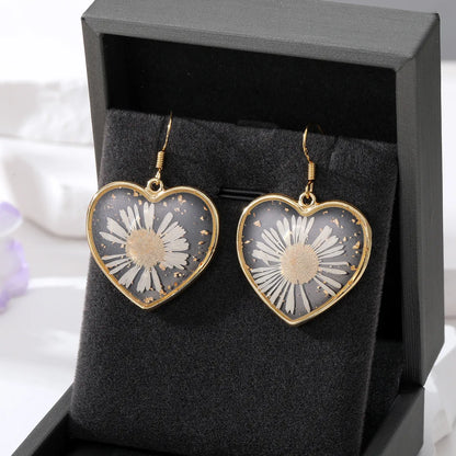 Casual Cute Vacation Heart Shape Alloy Resin Wholesale Earrings Necklace