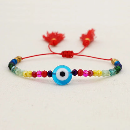 Casual Devil'S Eye Beaded Glass Unisex Bracelets